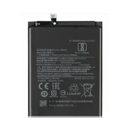 Batería BN54 para Xiaomi Redmi Note 9 / Redmi 9 / Redmi 10X 4G De 5020mAh