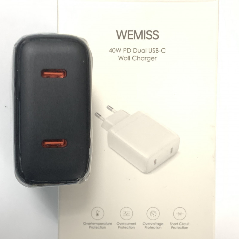WEMISS 40W PD Dual USB-C Wall Charger