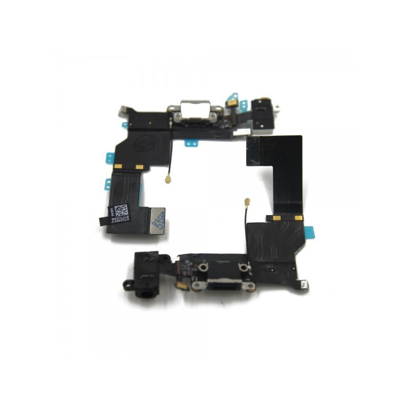 Cable flex con conector de carga / datos y accesorios / conector jack de 3.5  / micrófono y cable coaxial para iPhone 5S