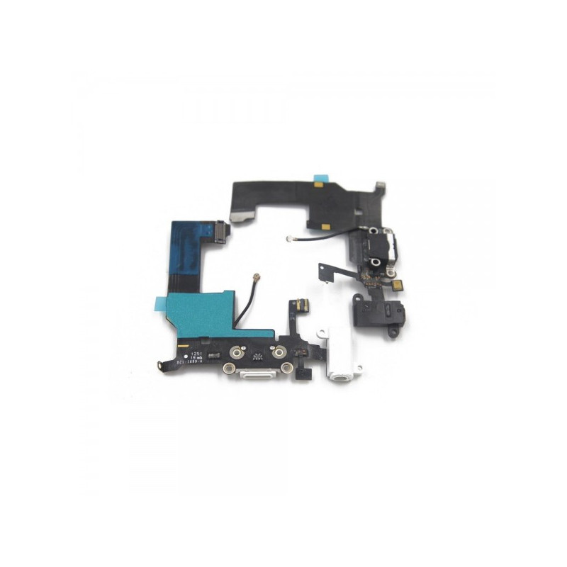 Cable flex con conector de carga / datos y accesorios / conector jack de 3.5  / micrófono y cable RF para iPhone 5G