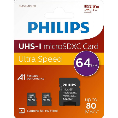 Philips Tarjeta MicroSD de 64GB
