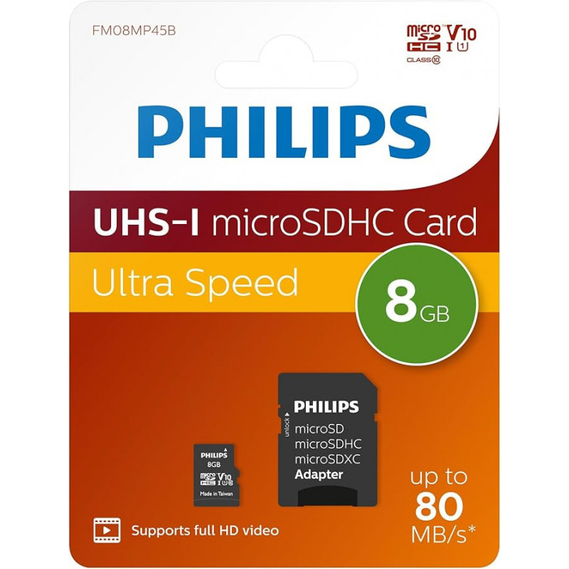 Philips Tarjeta MicroSD de 8GB