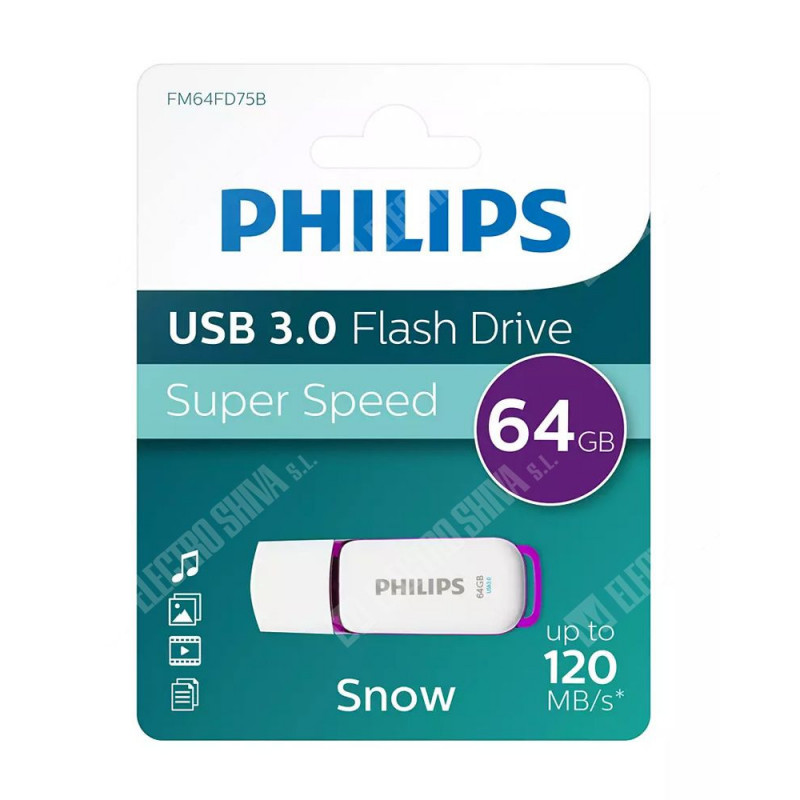 Memoria USB PHILIPS 64Go USB3.0 Snow Memoria USB PHILIPS 64Go USB3.0 Snow