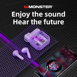Audífonos In-ear Gamer Inalámbricos Monster Airmars Xkt15 Color Violeta
