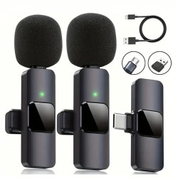 Micrófono Lavalier Inalámbrico Versátil para iPhone, Android y PC