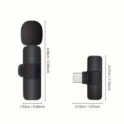 Micrófono Lavalier Inalámbrico Versátil para iPhone, Android y PC