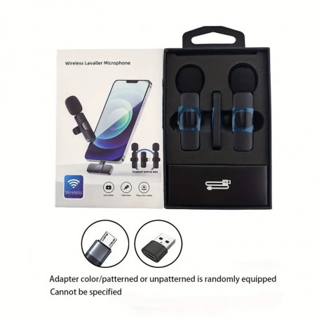 Micrófono Lavalier Inalámbrico Versátil para iPhone, Android y PC