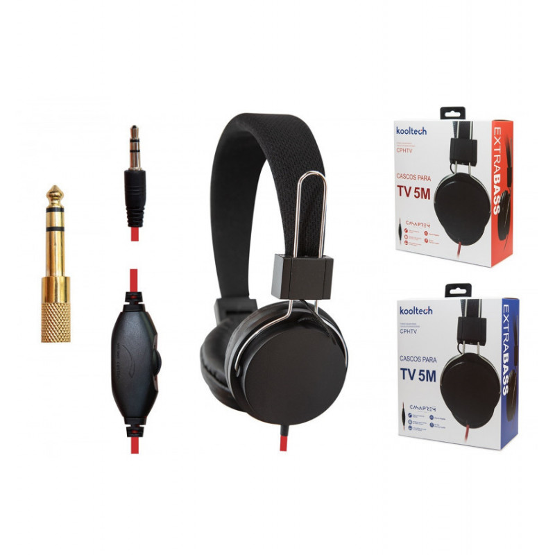 Cascos para TV con cable de 5 metros