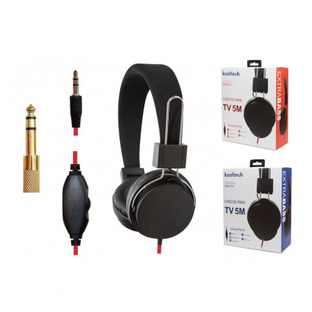 Cascos para TV con cable de 5 metros