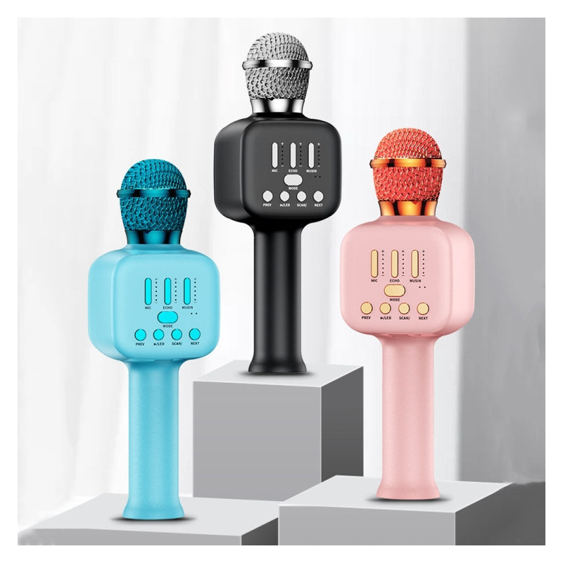 Q12 TWS Multifuncional RGB Efecto de luz Micrófono inalámbrico Bluetooth con función de audio