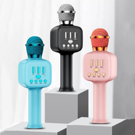 Q12 TWS Multifuncional RGB Efecto de luz Micrófono inalámbrico Bluetooth con función de audio