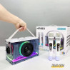 KIMISO KMS-254 ALTAVOZ PORTÁTIL KARAOKE CON DOS MICRÓFONOS O LUZ ADENTANTE.
