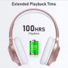 Auriculares sobre la oreja LETSCOM H10 ORO ROSA Bluetooth 5.0, almohadillas suav