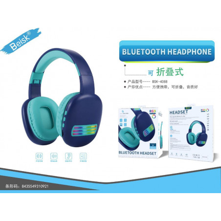 AURICULAR CON BLUETOOTH AZUL BSK-4088