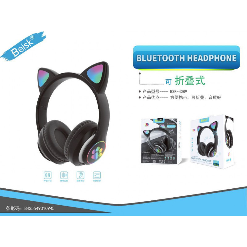 AURICULAR CON BLUETOOTH NEGRO BSK-4089