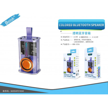 COLORED BLUETOOTH SPEAKER PURPURA BSK-2026