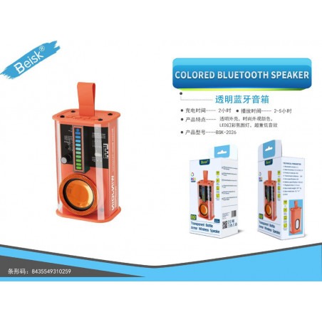 COLORED BLUETOOTH SPEAKER NARANJA BSK-2026
