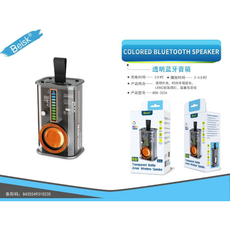 COLORED BLUETOOTH SPEAKER NEGRO BSK-2026