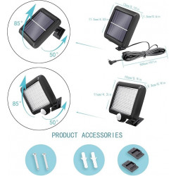 Jorft Solar Security Lights, 56 LED Solar Wall Lamp Human