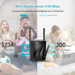 rockspace WiFi Extender - 2100Mbps WiFi Booster Range Extender