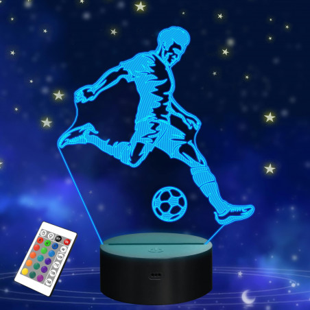 Jugador de fútbol - Lámpara de ilusión óptica 3D - Carve Craftworks