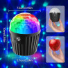 Tyonto Mini Bola de Discoteca, luces LED para Fiesta con 10 Modos Activados por Música DJ y Efectos de Luz Dinámicos RGB de 3W