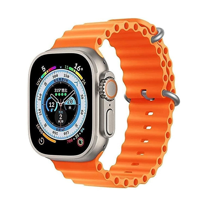 T800 Ultra Reloj inteligente con banda de silicona oceánica de 1,99 pulgadas compatible