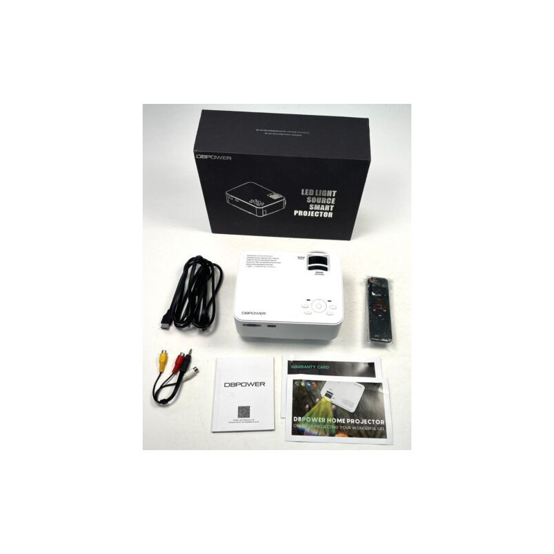 DBPOWER LED Light Source Smart Mini Projector Model T20 SKU: PJ0703 Tested EUC