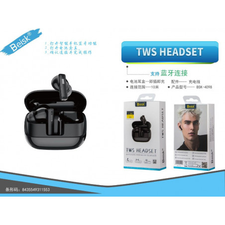 AURICULAR BLUETOOTH NEGRO BSK-4098