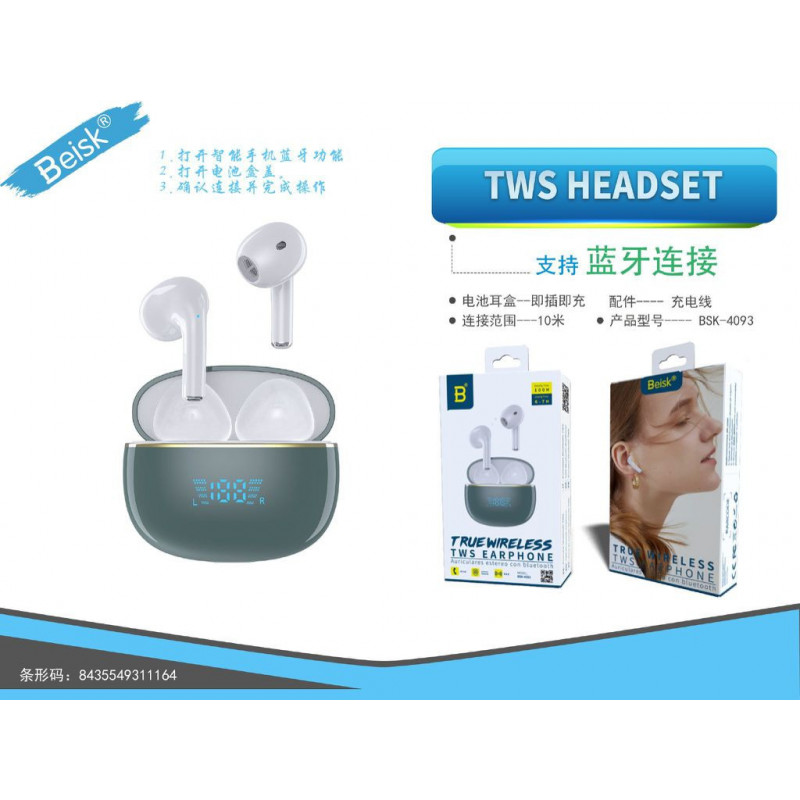 TWS HEADSET VERDE BSK-4093