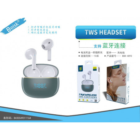 TWS HEADSET VERDE BSK-4093