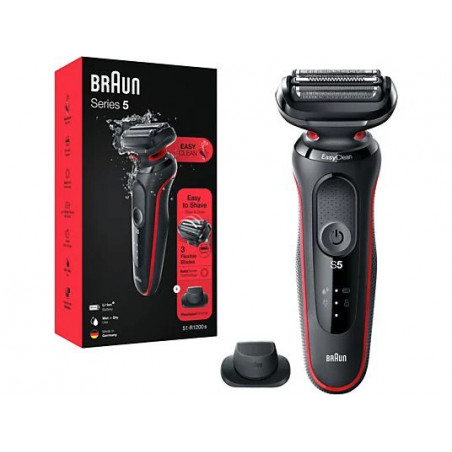 Afeitadora - Braun Series 5 51-R1200s, 3 Cuchillas, Afeitadora eléctrica para barba