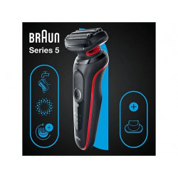 Afeitadora - Braun Series 5 51-R1200s, 3 Cuchillas, Afeitadora eléctrica para barba