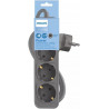 Philips Regleta CHP2134G/10 - Regleta 3 Tomas de Corriente, Cable 1.5 Metros