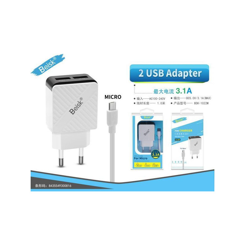 CARGADOR DE MICRO 3.1A BSK-1022M