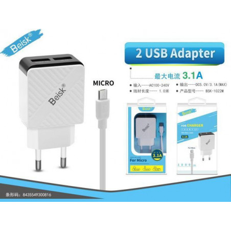 CARGADOR DE MICRO 3.1A BSK-1022M