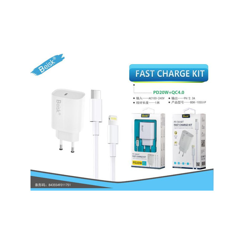 CARGADOR DE CASA TYPE-C TO IPONE BSK-1055IP
