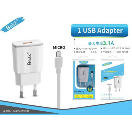 CARGADOR DE MICRO 3.1A BSK-1012M