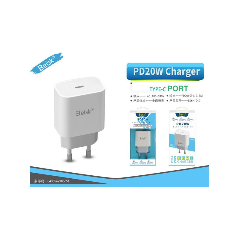 ADAPTADOR PD20W BSK-1040 BLANCO