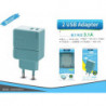 CARGADOR DE CASA 2USB 3.1A VERDE BSK-1043