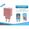 CARGADOR DE CASA 2USB 3.1A ROSA BSK-1043