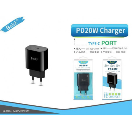 ADAPTADOR PD20W BSK-1040 NEGRO