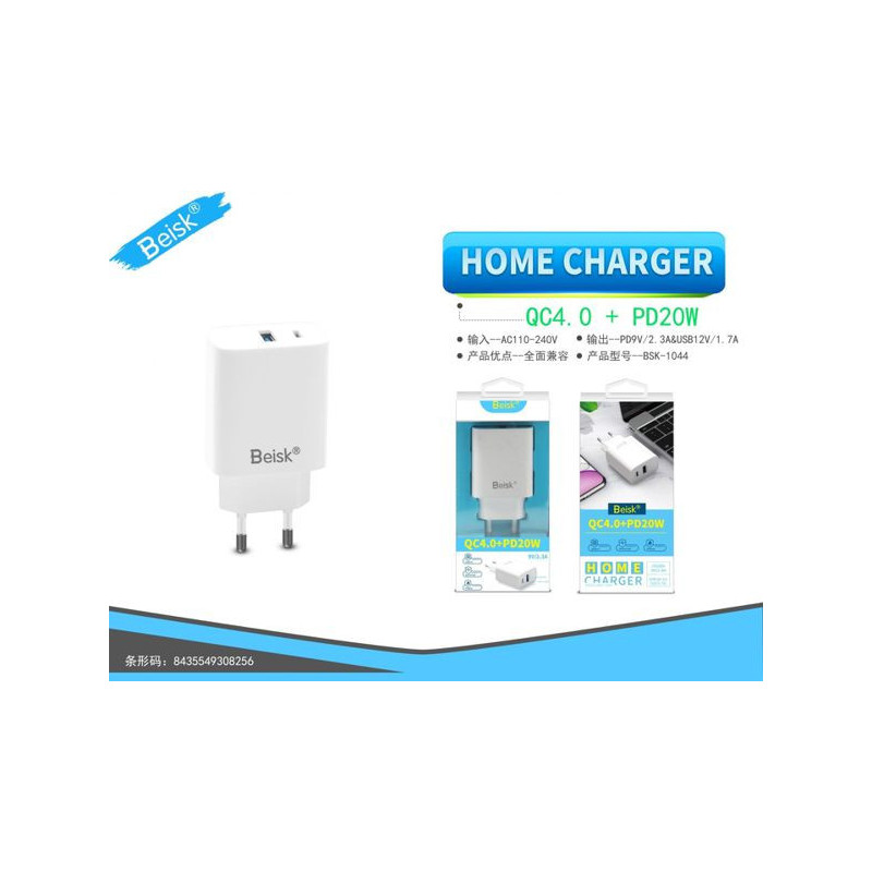 ADAPTADOR QC4.0 PD20W BSK-1044