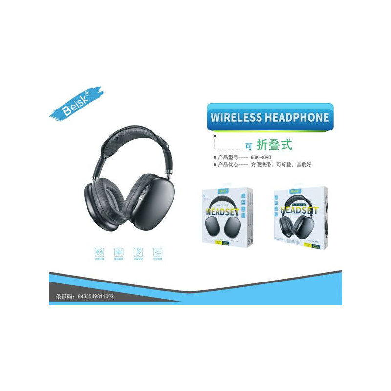AURICULAR CON BLUETOOTH NEGRO BSK-4090