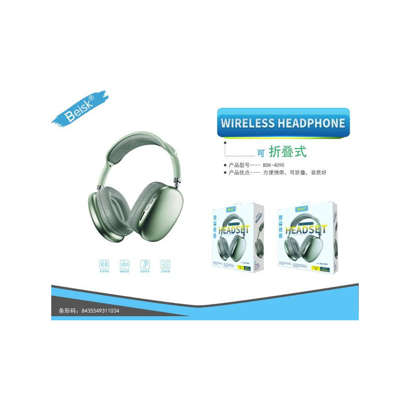 AURICULAR CON BLUETOOTH VERDE BSK-4090