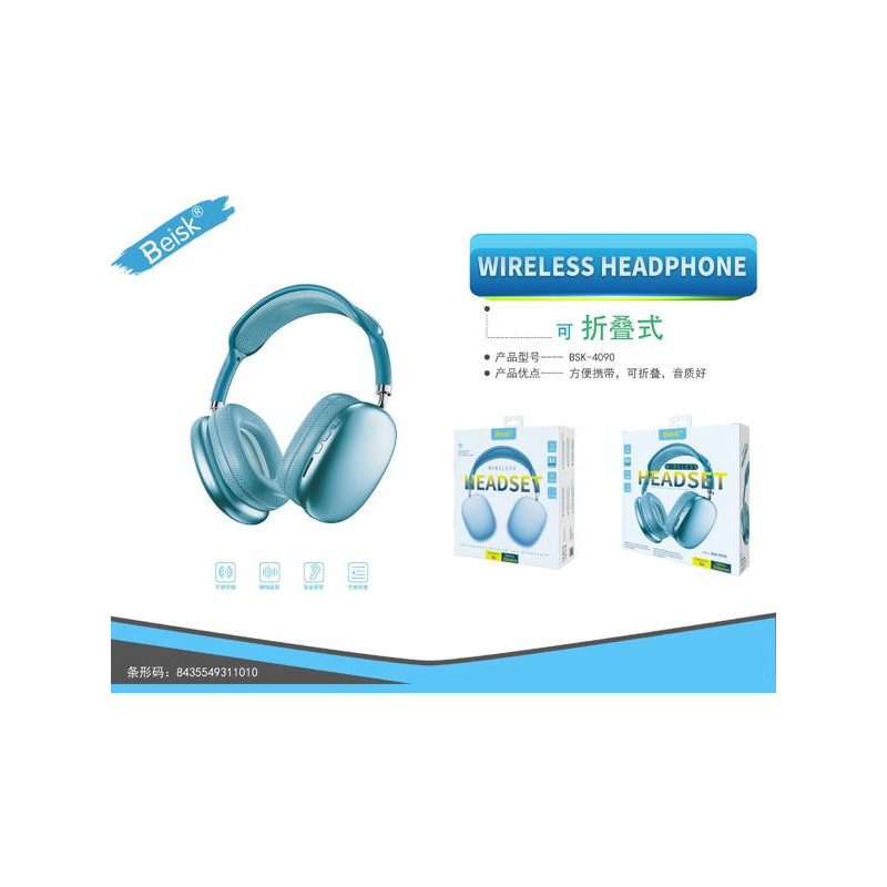 AURICULAR CON BLUETOOTH AZUL BSK-4090