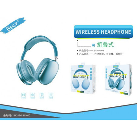 AURICULAR CON BLUETOOTH AZUL BSK-4090
