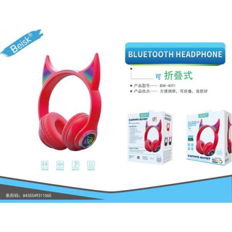 AURICULAR CON BLUETOOTH ROJO BSK-4091