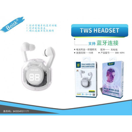 TWS HEADSET BLANCO BSK-4094