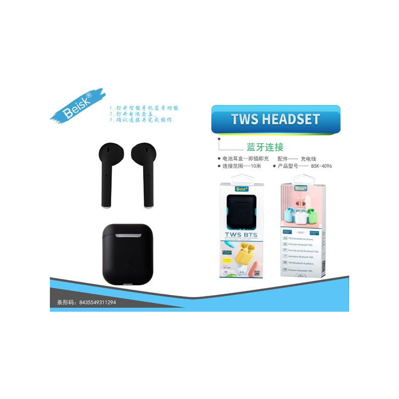 AURICULAR BLUETOOTH NEGRO BSK-4096